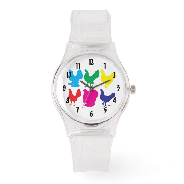 Colourful Hens Watch (Front)