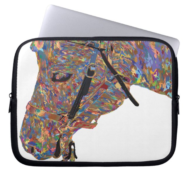 Colourful Hera the Horse Laptop Sleeve (Front)