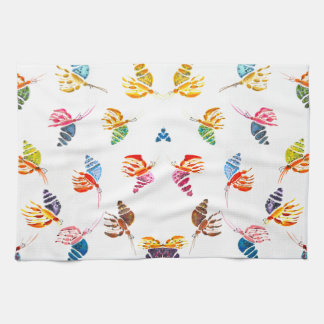 Colourful Hermit Crabs Beach House Tea Towel