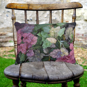 Colourful Heuchera Plant Leaves Botanical Decorative Cushion