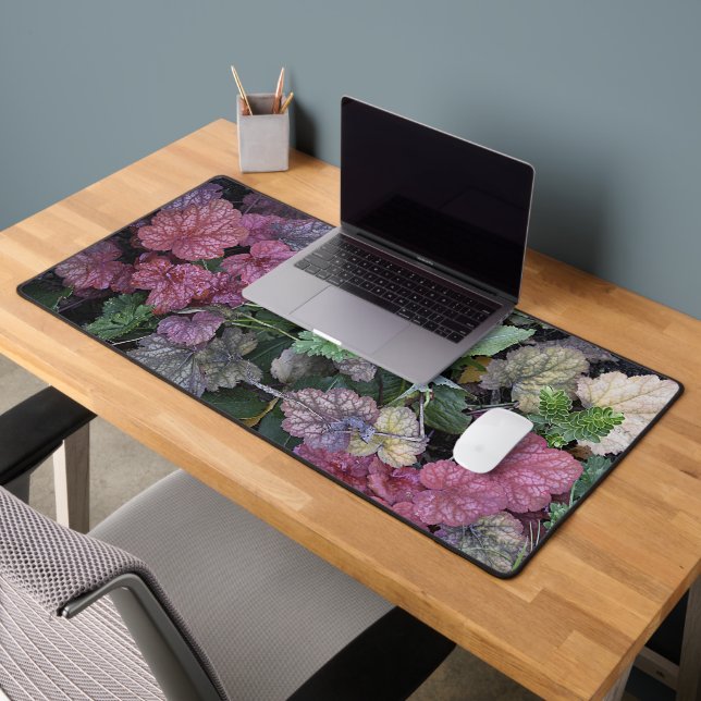 Colourful Heuchera Plant Leaves Botanical Desk Mat (Office 2)
