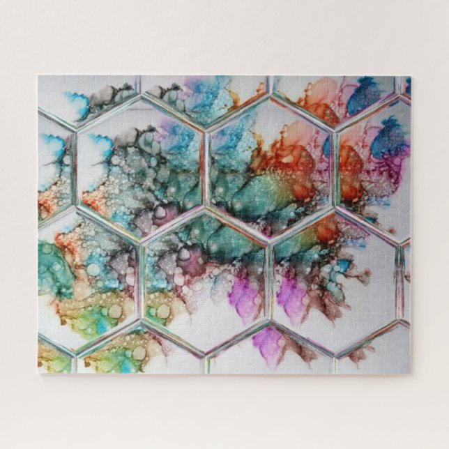 Colourful Hexagon art abstract  Jigsaw Puzzle (Horizontal)