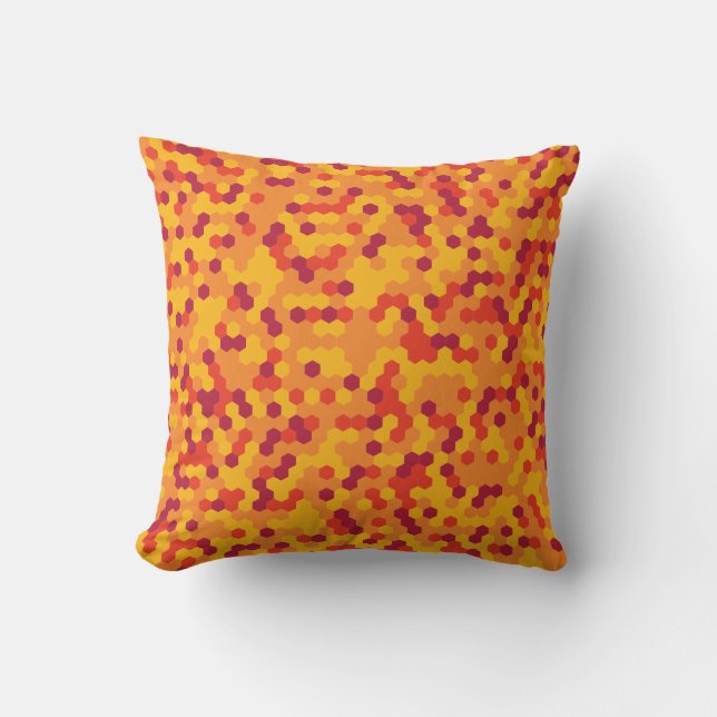 Colourful Hexagon Honeycomb Pattern Cushion (Front)