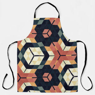 Colourful Hexagon Square Geometric Pattern Apron
