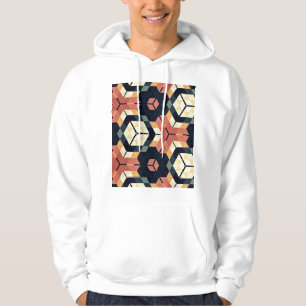 Colourful Hexagon Square Geometric Pattern Hoodie