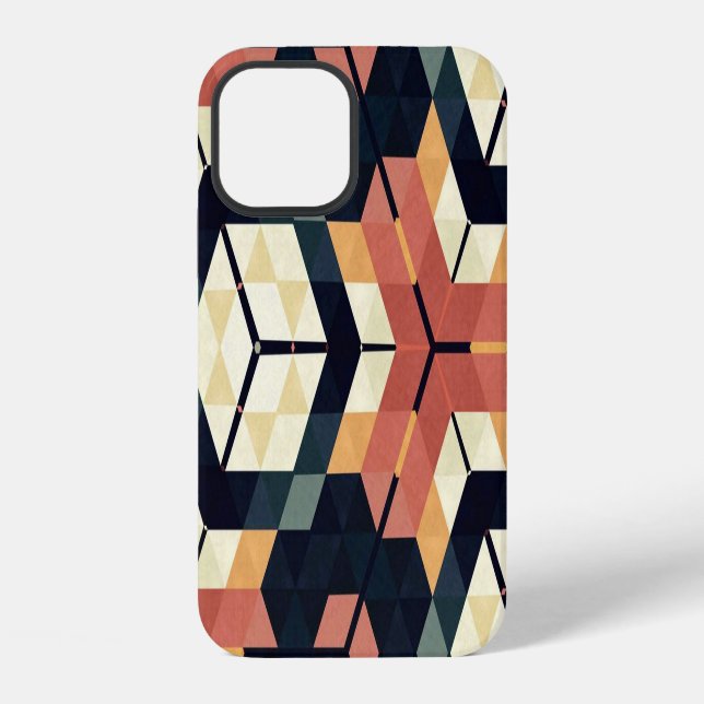 Colourful Hexagon Square Geometric Pattern iPhone Case (Back)
