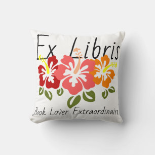 Colourful Hibiscus Book Lover Cushion