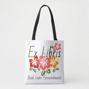 Colourful Hibiscus Book Lover Tote Bag