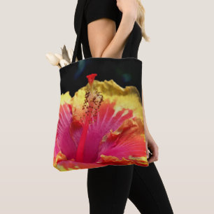 Colourful Hibiscus Flower Petals Close Up Tote Bag