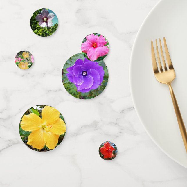 Colourful Hibiscus Flowers, Confetti (Group)