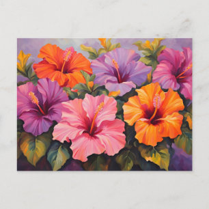 Colourful Hibiscus Flowers  Postcard