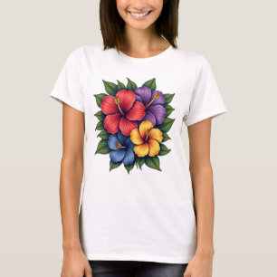 Colourful Hibiscus Flowers Women’s T-Shirt