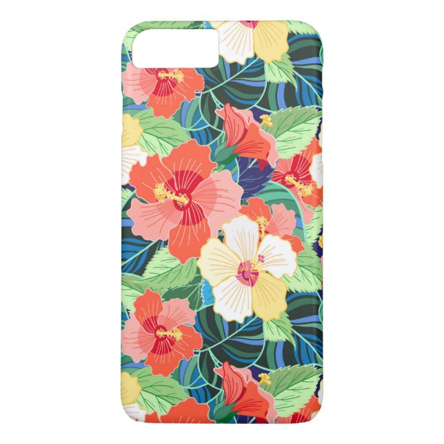 Colourful Hibiscus Pattern Case-Mate iPhone Case (Back)