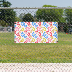 Colourful Hibiscus, Pattern Of Flowers Banner