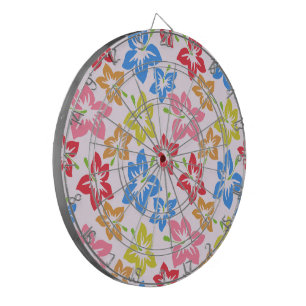 Colourful Hibiscus, Pattern Of Flowers Dartboard