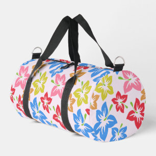 Colourful Hibiscus, Pattern Of Flowers Duffle Bag