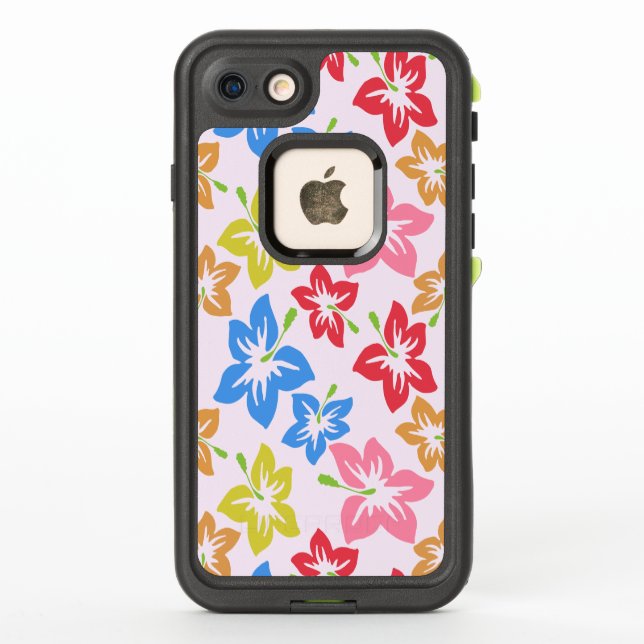 Colourful Hibiscus, Pattern Of Flowers LifeProof iPhone Case (Back)