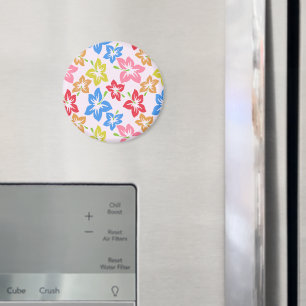 Colourful Hibiscus, Pattern Of Flowers Magnet