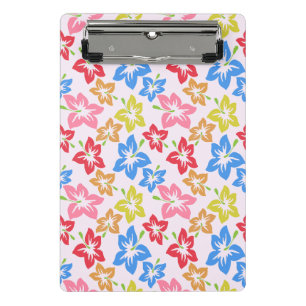 Colourful Hibiscus, Pattern Of Flowers Mini Clipboard