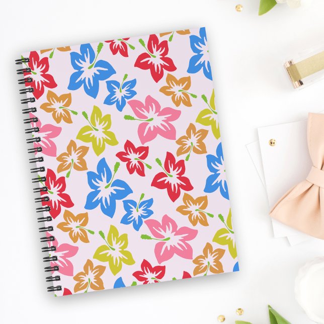 Colourful Hibiscus, Pattern Of Flowers Notebook (Creator Uploaded)