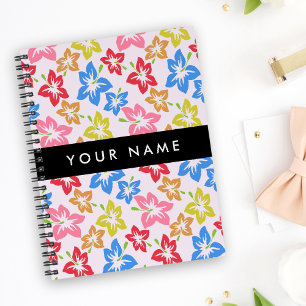 Colourful Hibiscus, Pattern Of Flowers, Your Name Planner