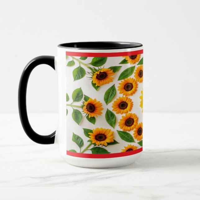 Colourful Hibiscus & Plumeria Mug (Left)