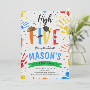 Colourful High Five Birthday Invitation