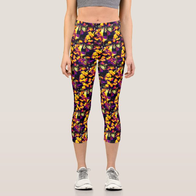Colourful High Waisted Capris (Front)