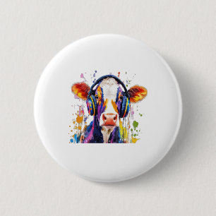 Colourful Highland Cow 6 Cm Round Badge