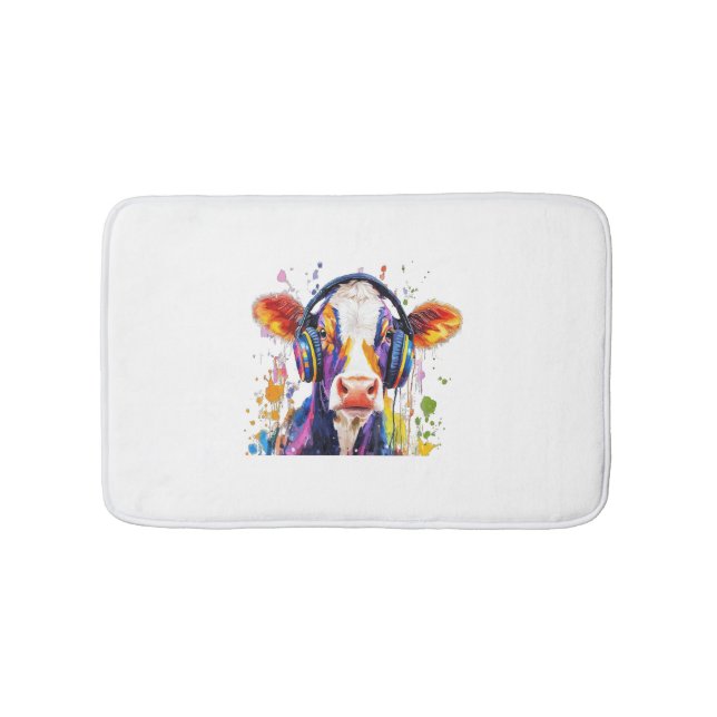 Colourful Highland Cow Bath Mat (Front)