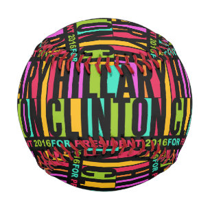 Colourful Hillary Clinton 2016 baseball