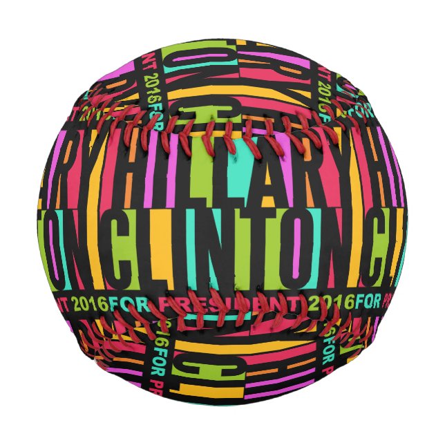 Colourful Hillary Clinton 2016 baseball (Front)