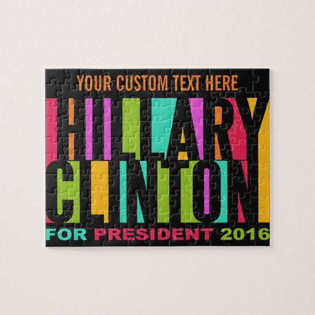 Colourful Hillary Clinton 2016 custom puzzle (Horizontal)