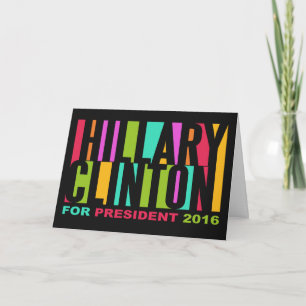Colourful Hillary Clinton 2016 greeting card
