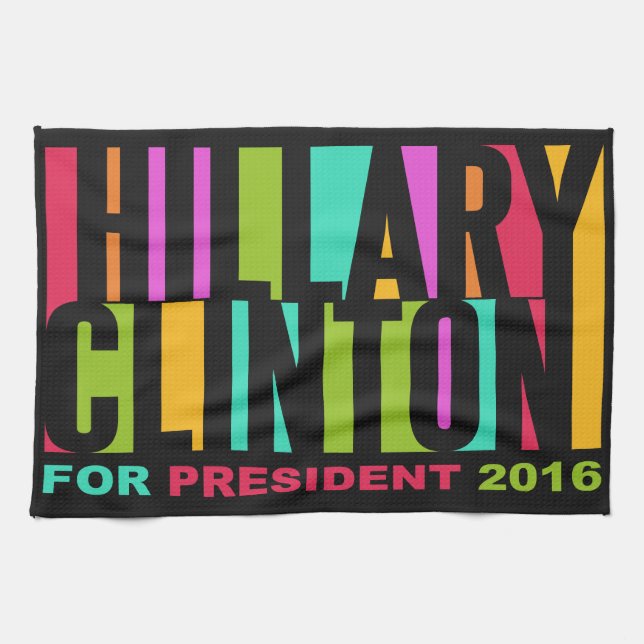 Colourful Hillary Clinton 2016 hand towel (Horizontal)