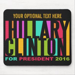 Colourful Hillary Clinton 2016 mousepad