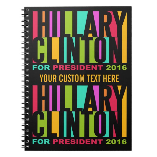 Colourful Hillary Clinton 2016 notebook (Front)