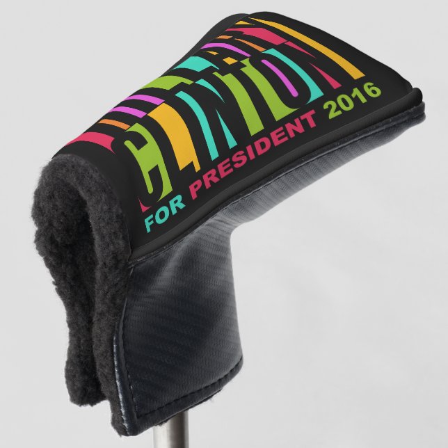 Colourful Hillary Clinton 2016 putter cover (3/4 Front)