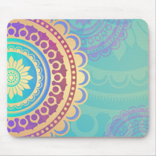Colourful Hindu Art Pattern Mouse Pad