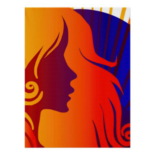 Colourful Hippie BOHO Woman Poster