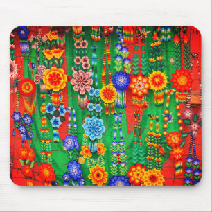 Colourful Hippie Flower Designs Mouse Pad