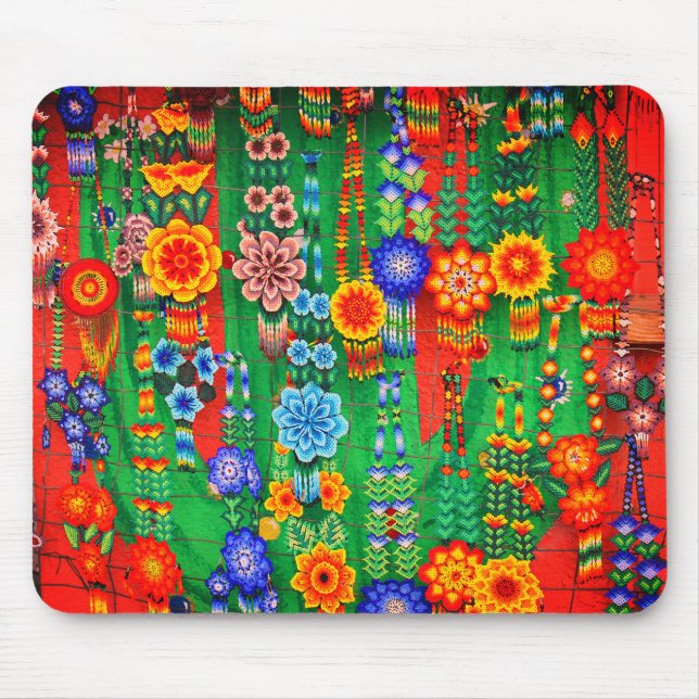 Colourful Hippie Flower Designs Mouse Pad (Front)