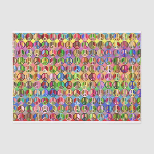 Colourful Hippie Peace Decoupage Tissue Paper (Front)