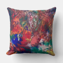 Colourful Hippie Rainbow Boho Throw Pillow Lumbar