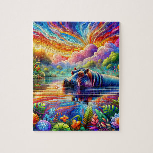 Colourful Hippo Jigsaw Puzzle
