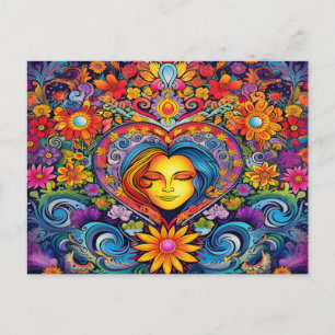 Colourful Hippy Chic Postcard