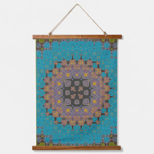 Colourful hippy mandala pattern hanging tapestry
