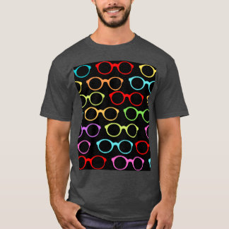 Colourful Hipster Eyeglasses Pattern Cute And Beau T-Shirt