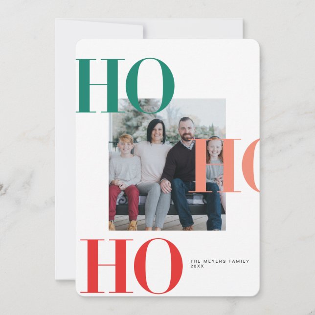Colourful Ho Ho Ho Holiday Card (Front)