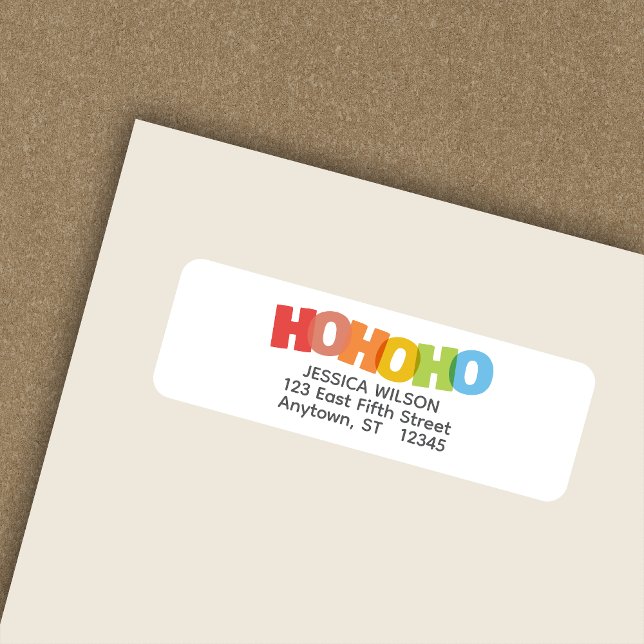 Colourful HO HO HO  Holiday Return Address Label (Creator Uploaded)